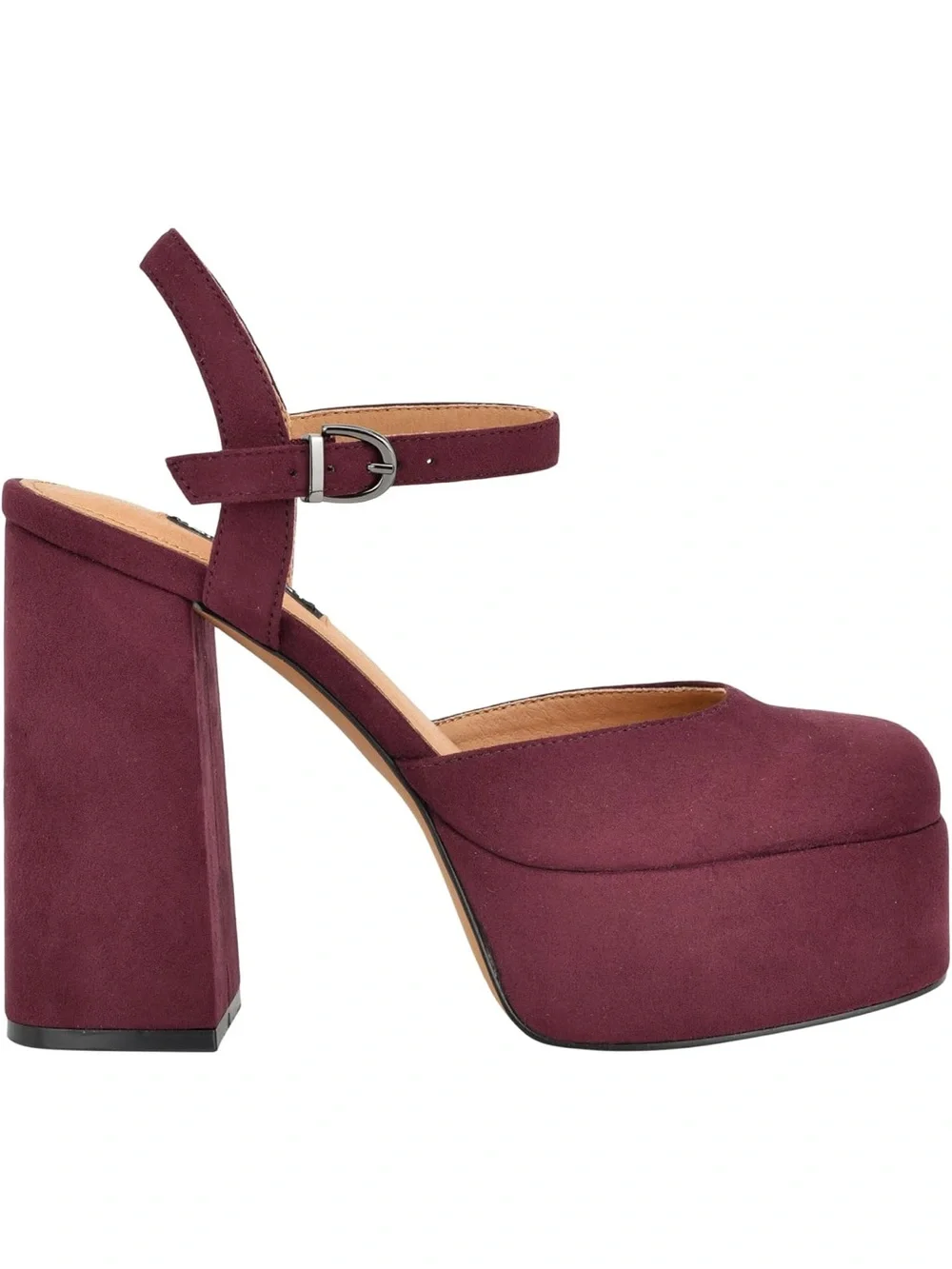 NWOT Nine West Burgundy Platform Ankle-Strap Heels